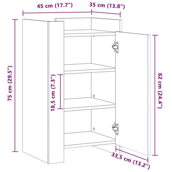 Weißes Sideboard Anelia 45x35x75cm (Holz)