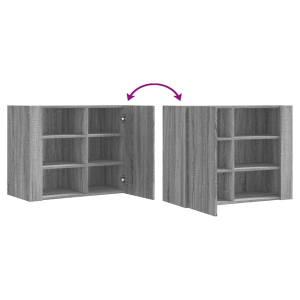 Grauer TV-Wandschrank Martinovici 75x35x60cm (Holz)