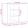 Grauer TV-Wandschrank Martinovici 75x35x60cm (Holz)