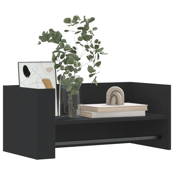 Schwarzes Wandregal Costachi 70,5x35x30,5cm (Holz)