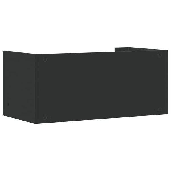 Schwarzes Wandregal Costachi 70,5x35x30,5cm (Holz)