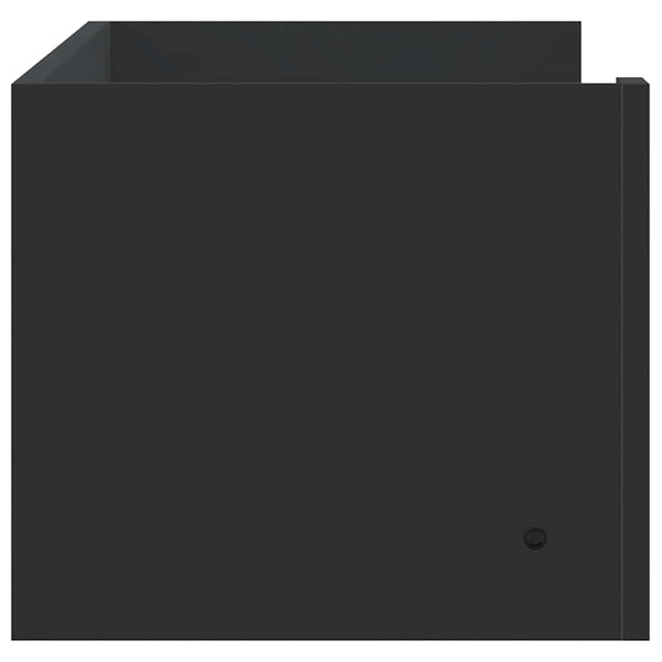 Schwarzes Wandregal Costachi 100x35x30,5cm (Holz)