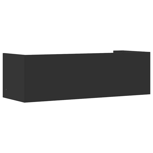 Schwarzes Wandregal Costachi 100x35x30,5cm (Holz)