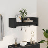Schwarzes Wandregal Costachi 100x35x30,5cm (Holz)