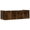 Wildeiche Wandregal Costachi 100x35x30,5cm (Holz)