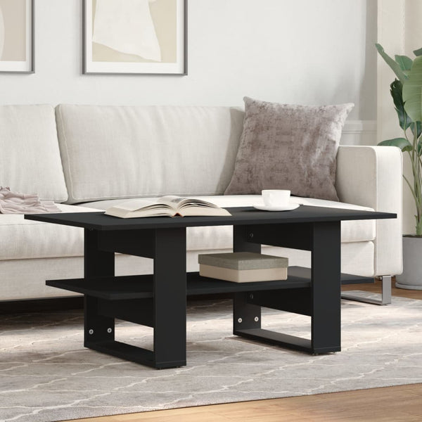 Schwarzer Couchtisch Cadastru 102x55x42cm (Holz)