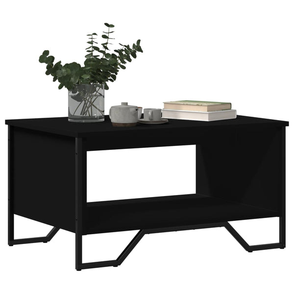 Schwarzer Couchtisch Shan 75x51x40cm (Holz)