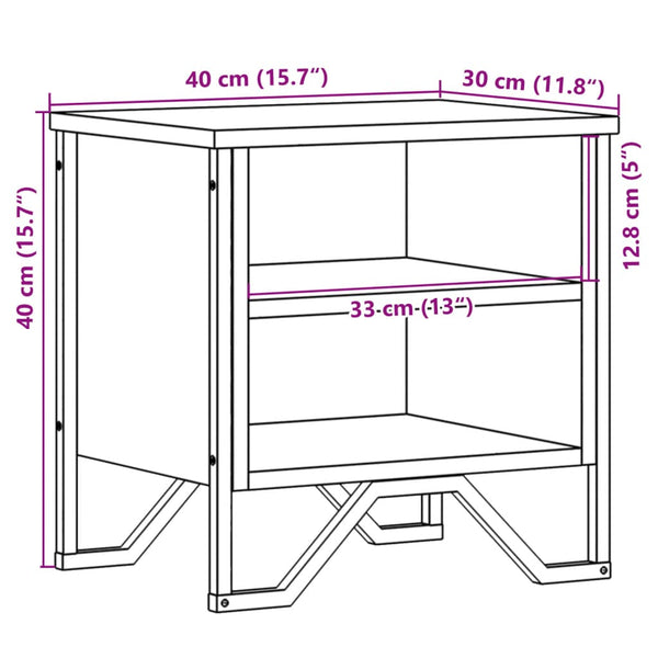 Nachttisch Zlatinca schwarz 40x30x40cm (Spanplatte)