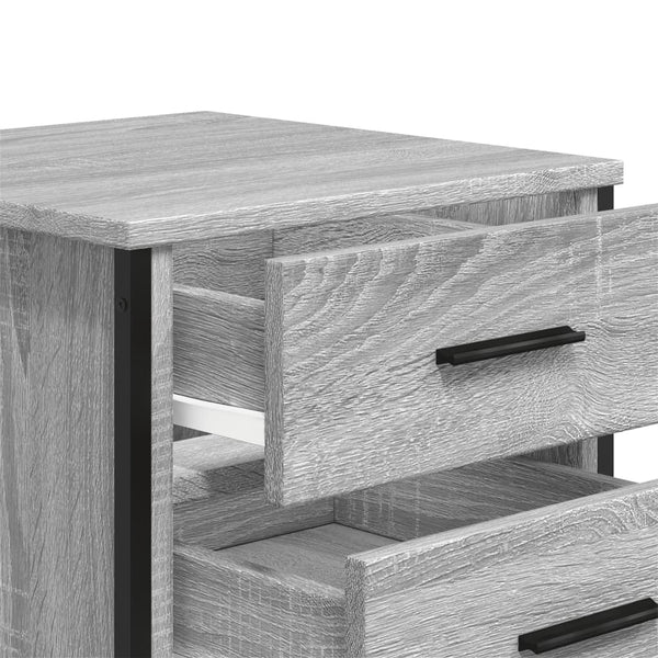 Grauer Nachttisch Victory 40x41x40cm (Holz)