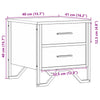 Grauer Nachttisch Victory 40x41x40cm (Holz)