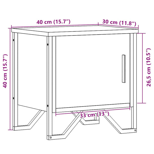 Schwarzer Nachttisch Nerolad 40x30x40cm (Spanplatte)