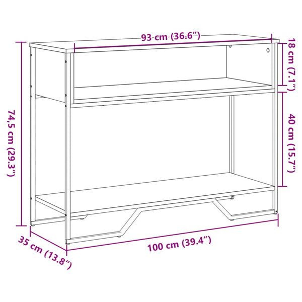Grauer Konsolentisch Iacovache 100x35x74,5cm (Holz)