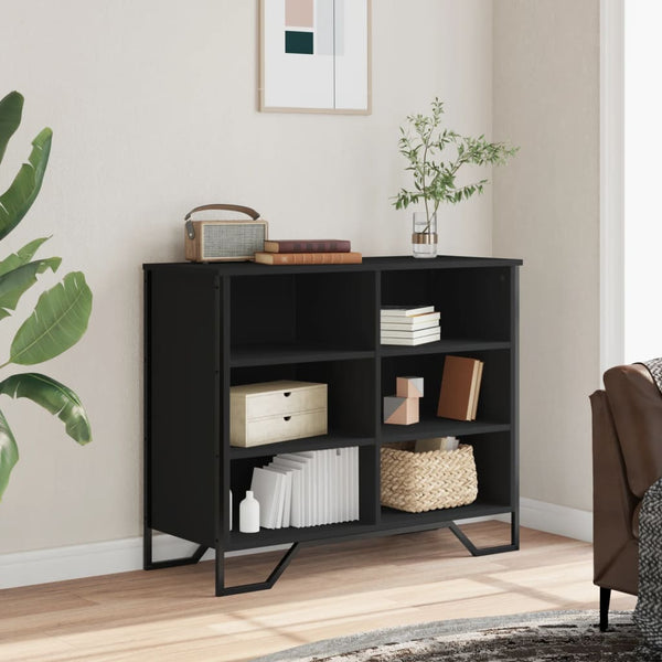 Schwarze Kommode Dalian 91x35,5x74,5cm (Holz)