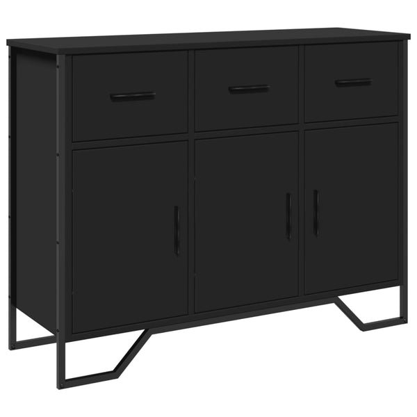 Schwarze Kommode Magdalina 97x32,5x74,5cm (Holz)