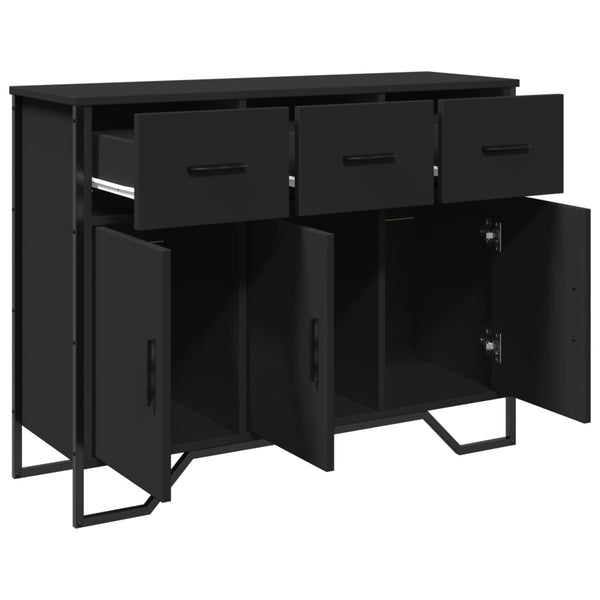 Schwarze Kommode Magdalina 97x32,5x74,5cm (Holz)