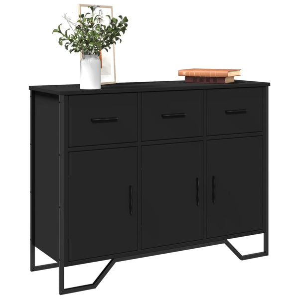 Schwarze Kommode Magdalina 97x32,5x74,5cm (Holz)