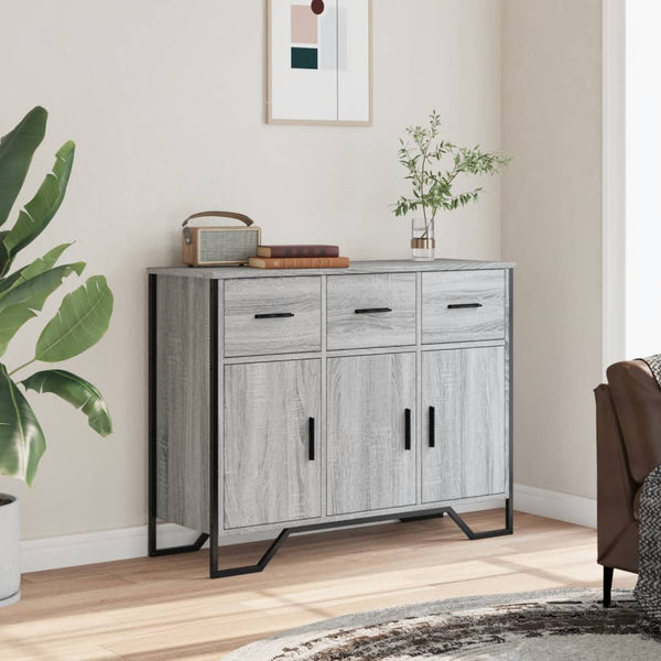 Graues Sideboard Magdalina 97x32,5x74,5cm (Holz)