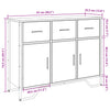 Graues Sideboard Magdalina 97x32,5x74,5cm (Holz)