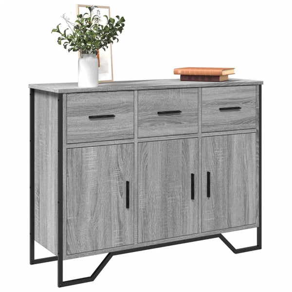 Graues Sideboard Magdalina 97x32,5x74,5cm (Holz)