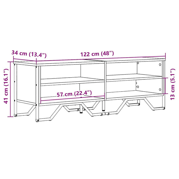 Schwarzes TV-Möbel Prodescu 122x34x41cm (Holz)