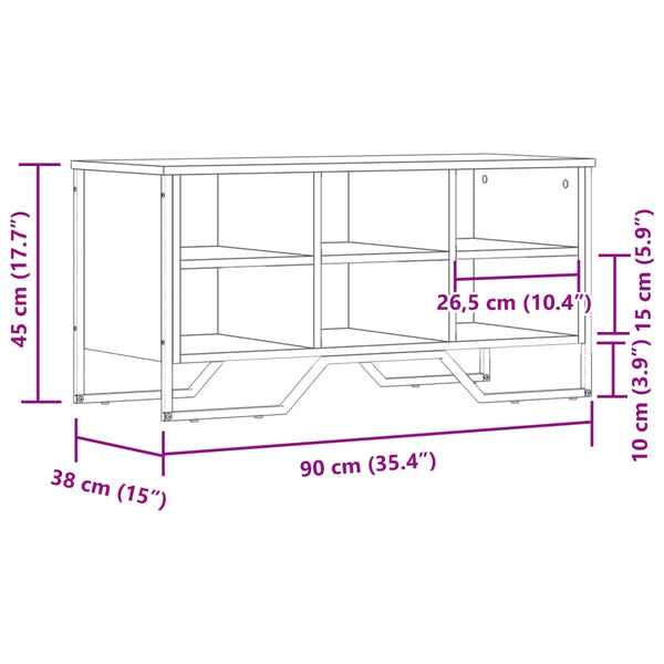 Harmaa kenkäkaappi Pascuta 90x38x45,5cm (puinen)