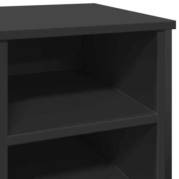 Schwarzer Schuhschrank Pascuta 90x38x61,5cm (Holz)