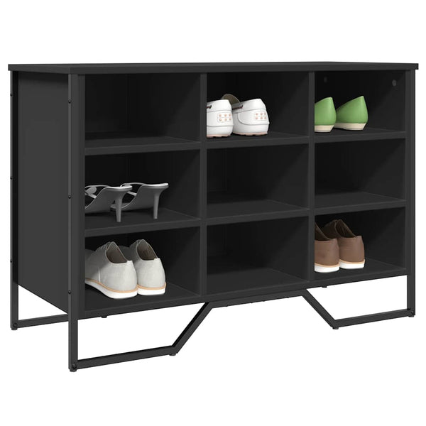 Schwarzer Schuhschrank Pascuta 90x38x61,5cm (Holz)