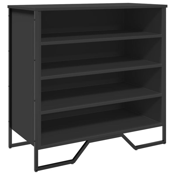 Schwarzer Schuhschrank Verona 80x38x78cm (Holz)