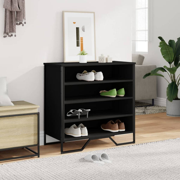 Schwarzer Schuhschrank Verona 80x38x78cm (Holz)