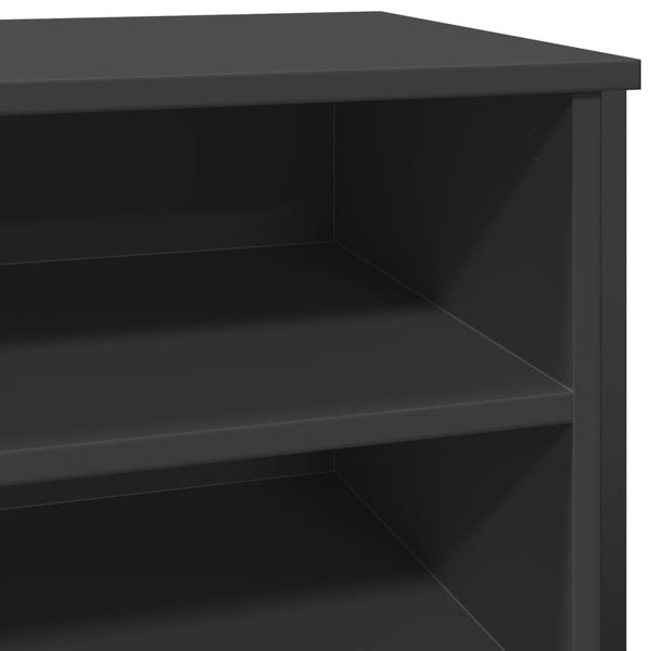 Schwarzer Schuhschrank Verona 80x38x78cm (Holz)