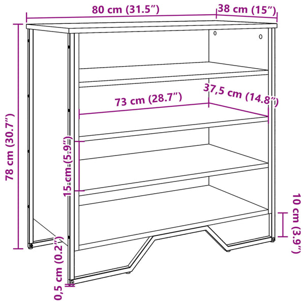 Räuchereichenschuhschrank Verona 80x38x78 (Holz)
