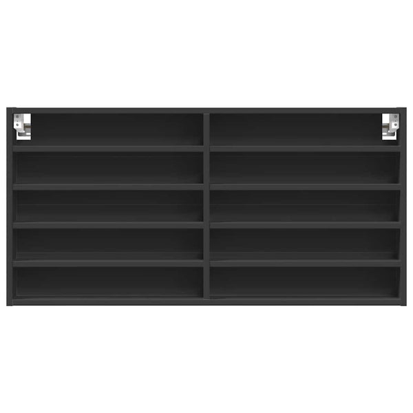 Schwarzer Vitrinenschrank Kato 100x8,5x50cm (Holz)