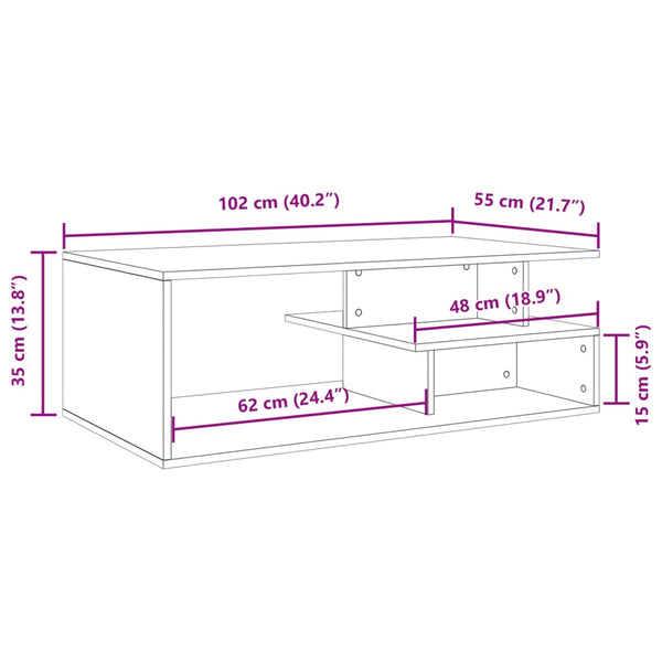 Couchtisch Larisa 102x55x35cm (Holz), schwarz