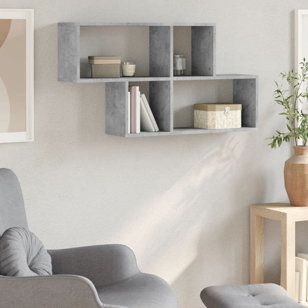 Betoninharmaa seinähylly Jalyn 100x20x53cm (lastulevy)