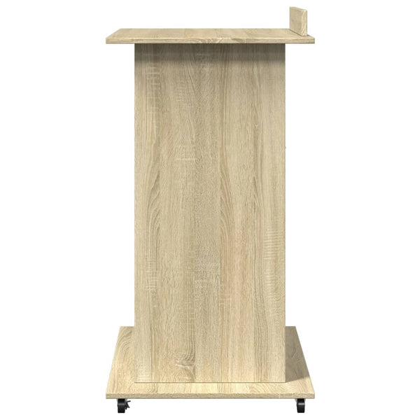 Ghica Rednerpult aus Holz, Rollen/Box 55x55x107cm