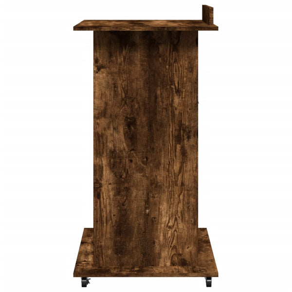 Rednerpult Ghican 55x55x107cm Rollen/Schublade (Holz)