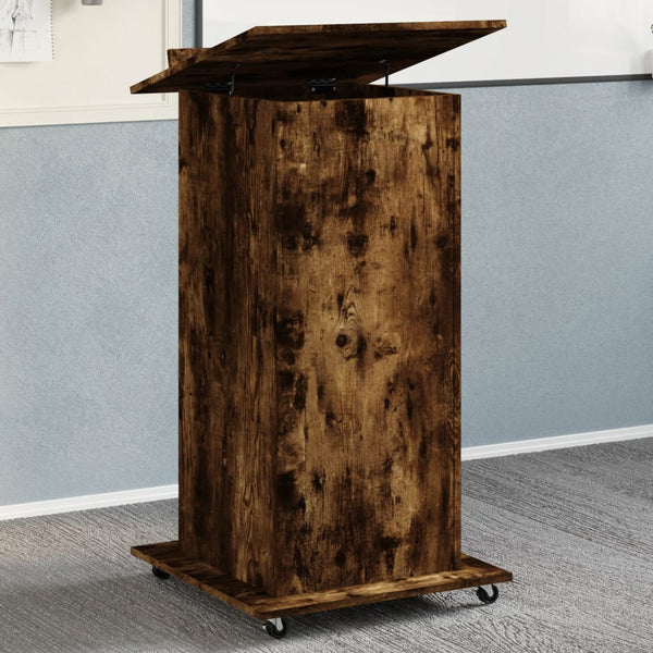 Rednerpult Ghican 55x55x107cm Rollen/Schublade (Holz)
