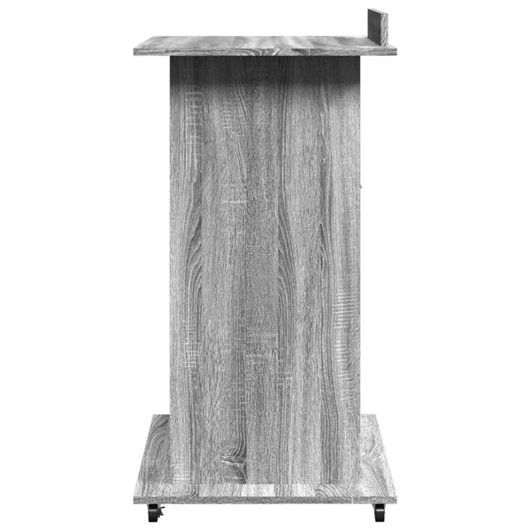 Rednerpult Ghican, grau, Rollen/Box, Größe 55x55x107cm (Holz)