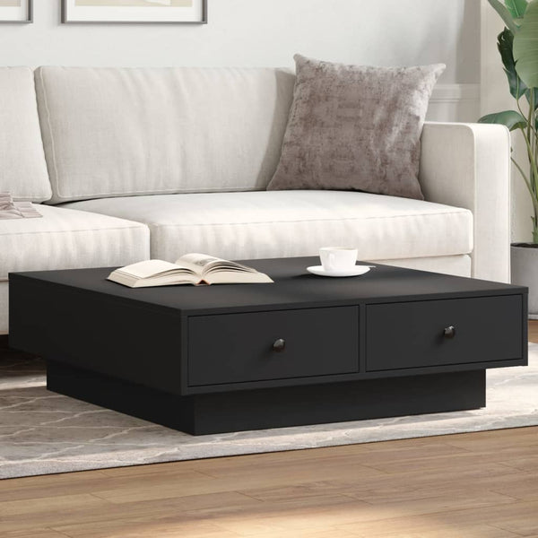 Schwarzer Couchtisch Eleganta 90x90x28cm (Spanplatte)