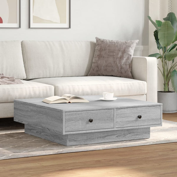 Grauer Couchtisch Eleganta 90x90x28cm (Holz)