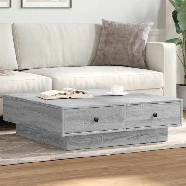 Grauer Couchtisch Eleganta 90x90x28cm (Holz)