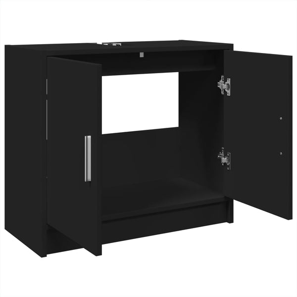Schwarzer Waschtischunterschrank Deniu 63x29x55cm (Holz)