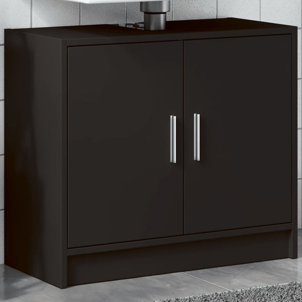 Schwarzer Waschtischunterschrank Deniu 63x29x55cm (Holz)