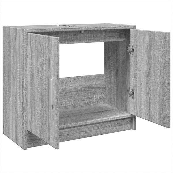 Grauer Waschbeckenunterschrank Deniu 63x29x55cm (Holz)