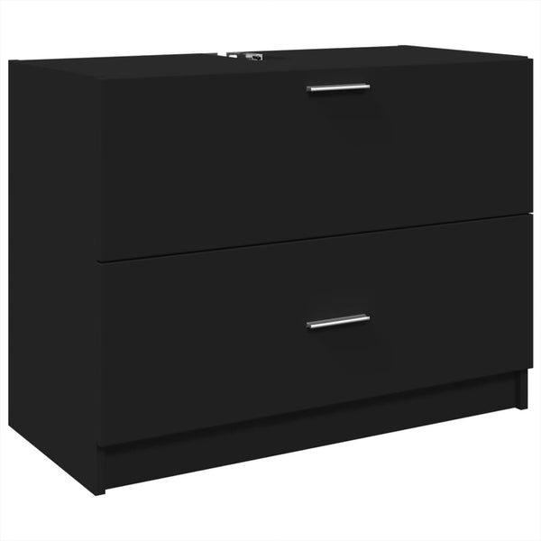 Schwarzer Waschtischunterschrank Francis 78x37x59cm (Holz)