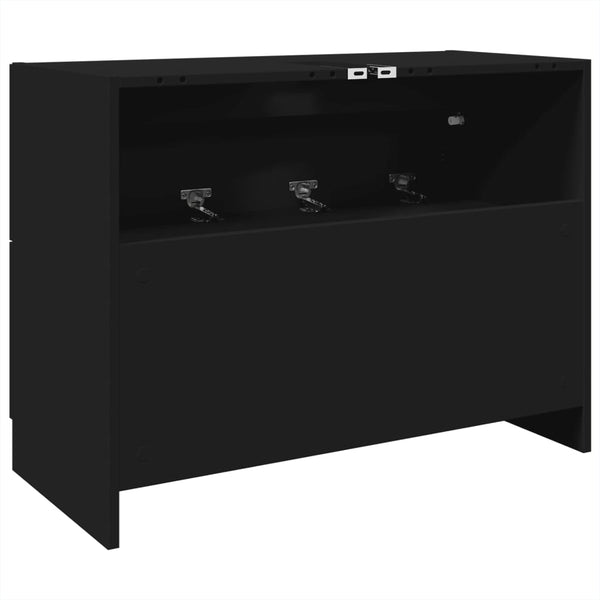 Schwarzer Waschtischunterschrank Francis 78x37x59cm (Holz)
