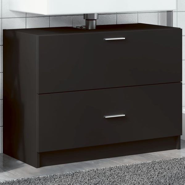 Schwarzer Waschtischunterschrank Francis 78x37x59cm (Holz)