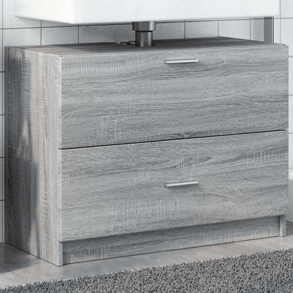 Grauer Waschtischunterschrank Francis 78x37x59cm (Holz)