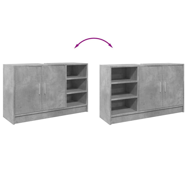 Waschtischunterschrank Turgay 90x29x55cm betongrau (Holz)