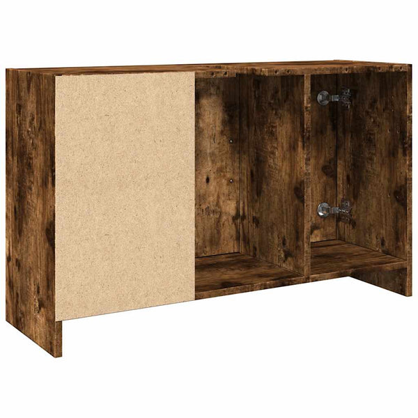 Waschtischunterschrank Turgay 90x29x55cm aus geräucherter Eiche (Holz)